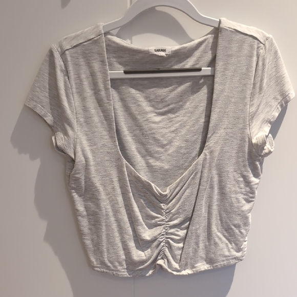 Garage Micro Ruched Tee - Spring Gray Mix - Small - Picture 3 of 5